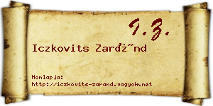 Iczkovits Zaránd névjegykártya